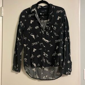 Animal print button down, small